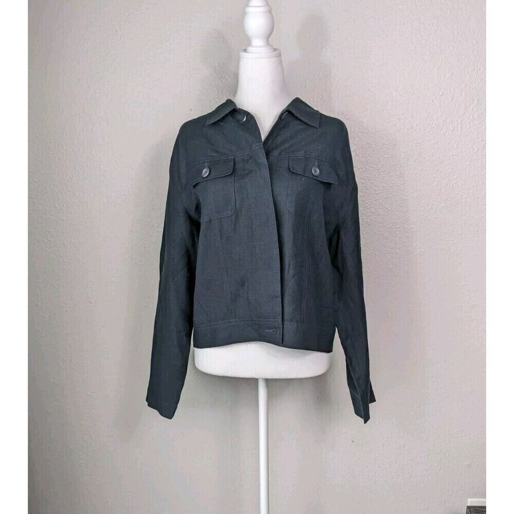 Nygard Black Linen Jacket‎ Womens Size 12 Pockets